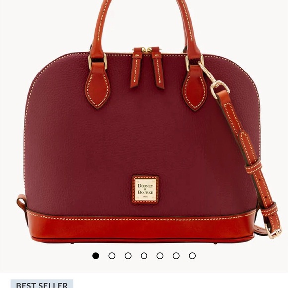 Dooney & Bourke Handbags - Dooney & Bourke Burgundy and Tan Satchel